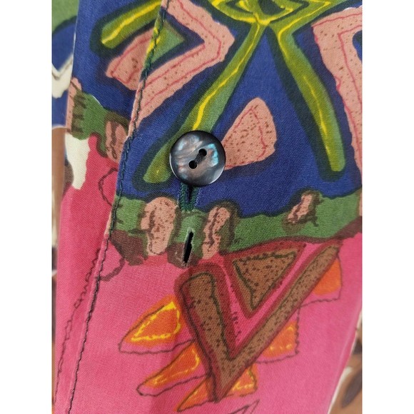 B MAX Retro Vibrant Hip Hop Short Sleeve Shirt Size XL 100% SILK BMAX - Picture 3 of 5